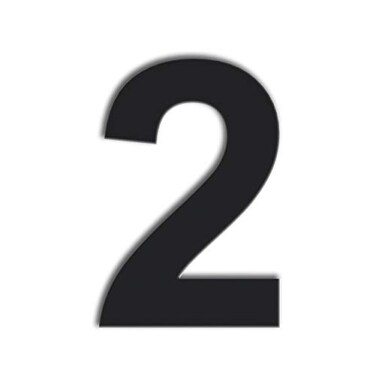 QT Home Decor QT Modern House Number 6 Inch BLACK Stainless Steel Number 2 Two Floating Appearance Easy to install and made of solid 304