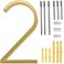 TFORESTER 5 Floating House Number Modern House Numbers zinc alloy Home Address Number with Exquisite Drawing ProcessgoldNumber 2