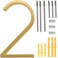 TFORESTER 5 Floating House Number Modern House Numbers zinc alloy Home Address Number with Exquisite Drawing ProcessgoldNumber 2