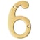 A10SHOP Motif 4Inch Solid Brass Lacquered Polished Mailbox Numbers House Numbers For Outside Address Plaques for House Numbers Outdoor Decor Number 6