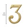 Kwikset Baldwin Estate 90673003CD Solid Brass Traditional House Number Three in Polished Brass 475