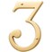 Kwikset Baldwin Estate 90673003CD Solid Brass Traditional House Number Three in Polished Brass 475
