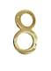 QCAA Traditional Heavy Forged Brass House Number 6 Polished Brass Lacquered 8 1 Pack Made in Taiwan