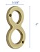 QCAA Traditional Heavy Forged Brass House Number 6 Polished Brass Lacquered 8 1 Pack Made in Taiwan