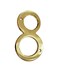 QCAA Traditional Heavy Forged Brass House Number 6 Polished Brass Lacquered 8 1 Pack Made in Taiwan
