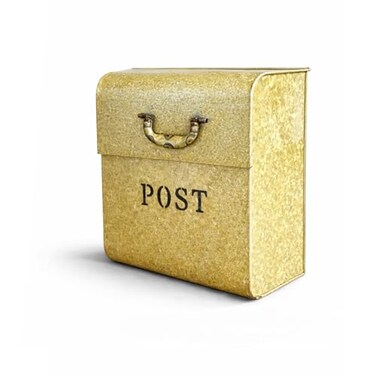 NACH CJ Large Mailbox with Powder Coated Finish Wall Mount Mailboxes for Outside Rust Resilient Metal Mailbox for Parcels 115 x 13 x 7 Inches Metallic Gold FZM1002