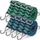 Saintrygo 8 Pcs 80 Inch Adjustable Flat Bungee Cords with Hook Heavy Duty Elasticity Long Bungee Straps 1 Inch Width Latex Straps Anti Rust Metal Buckle Luggage Rope Green Black Blue Black