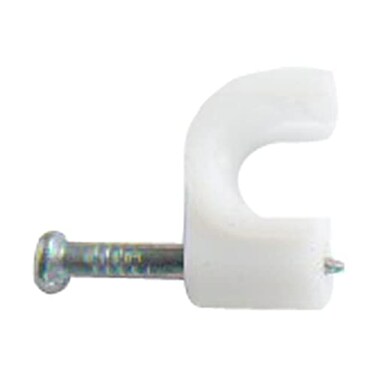 Merriway BH02258 Round Cable Clip 4mm White Pack of 200