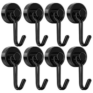 Tohoer Magnetic Hooks Neodymium Magnets Hook Heavy Duty 30LBS with Rust Proof for Fridge Refrigerator Oven Grill BBQ Key Tools Holder Utensil Kitchen Outdoor Magnet for Hanging Wreaths