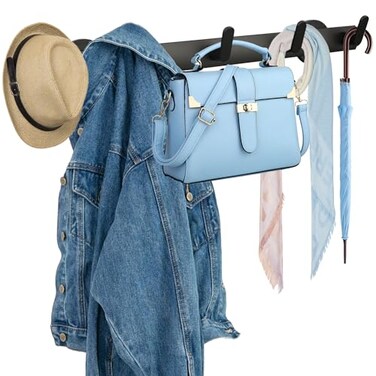 ULIBERMAGNET Magnetic HooksHeavy Duty Coat Magnetic Rack with 5 HooksAntiSlip Strong Magnetic Hanger for RefrigeratorMetal CabinetEntrywayHanging Coat Jackets UmbrellaScarfBag