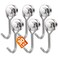 FINDMAG Magnetic Hooks 30lbs Strong Magnetic Hooks for Refrigerator 2026 Cruise Ship Essentials Magnet Hooks Heavy Duty for Kitchen Home Classroom Whiteboard Beach Vacation 6 Pack Silver