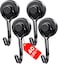 MIKEDE Magnetic Hooks 4 Pack 40Lbs Heavy Duty Neodymium Magnet Hooks Black Magnetic Swivel Hooks for Hanging Rust Proof Strong Magnets with Hook Magnetic Metal Hanger for Storage