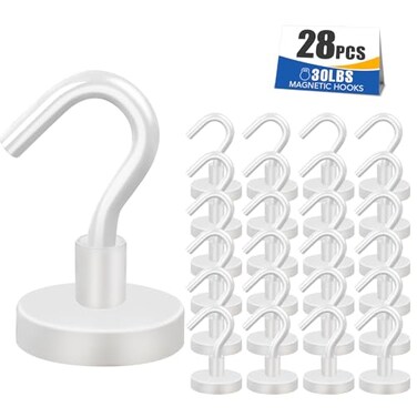 MIKEDE Medal Holders 30LBS Magnetic Hooks 28PCS Display Hanger Heavy Duty Magnet Hook Strong Neodymium