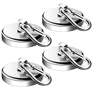 DIYMAG Magnetic Hooks Strong Heavy Duty Neodymium Magnet Hook 200LBS Magnetics for Hanging at Home Office Locker Workplace Refrigerator Cruise Ship or Travel 4 Pack