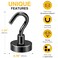 DIYMAG Black Magnetic Hooks 50 LB Heavy Duty Magnet with Hook 20 Packs Strong Rare Earth Neodymium Magnets for Hanging Magnetics Hanger for Curtain Home Kitchen Workplace