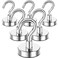 DIYMAG Magnetic Hooks 50 LB Heavy Duty Magnets 6 Packs Strong Rare Earth Neodymium Magnet Hook for Hanging Magnetism Hanger for Curtain Home Kitchen Workplace
