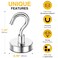 DIYMAG Magnetic Hooks 50 LB Heavy Duty Magnets 6 Packs Strong Rare Earth Neodymium Magnet Hook for Hanging Magnetism Hanger for Curtain Home Kitchen Workplace