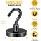 DIYMAG Black Magnetic Hooks 170 LB Heavy Duty Strong Magnets with Hooks Rare Earth Neodymium Fridge Magnet for Grill Hanging Cruise Cabins Ship Essentials 12 Packs