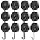 MIKEDE Magnetic Hooks 12 Pack 120Lbs Heavy Duty Neodymium Magnet Hooks Black Magnetic Swivel Hooks for Hanging Rust Proof Strong Magnets with Hook Magnetic Metal Hanger for Storage