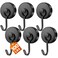 FINDMAG 100lbs Magnetic Hooks Heavy Duty Extra Strong Magnetic Hooks for Cruise Cabins Large Magnet Hooks for Refrigerator Magnetic Hanger for Garage Kitchen Garden Locker Accessories 6 Pack