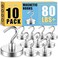 VNDUEEY Magnetic Hooks 80LBS Heavy Duty Magnetic Hooks for Cruise Cabins Metal Hooks for Cruise Ship Walls Refrigerator Classroom Grills Extra Strong Cruise Magnet Hooks for Hanging 10 Pack Silver