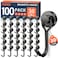 FINDMAG 100 Pack Magnetic Hooks 30 LB Magnetic Hooks for Cruise Cabins Strong Rare Earth Magets with Hooks for Refrigerator Magnetic Hanger for Office Kitchen Bathroom Garden Beach Black