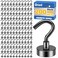 Grtard 200Pack Black Magnetic Hooks Heavy Duty 30LBS Neodymium Magnet Hooks for Cruise Strong Magnetic Hooks for Hanging Magnets with Hooks for Home Kitchen Workplace Office