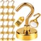 DIYMAG Magnetic Hooks Gold 30Lbs Strong Heavy Duty Cruise Magnet SHook for Classroom Fridge Hanging Cabins Grill Kitchen Garage Workplace and Office Etc 20 Pack
