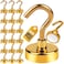 DIYMAG Magnetic Hooks Gold 30Lbs Strong Heavy Duty Cruise Magnet SHook for Classroom Fridge Hanging Cabins Grill Kitchen Garage Workplace and Office Etc 20 Pack