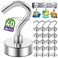 Mukfirm 40 Pack Magnetic Hooks for 2026 Cruise Cabins Beach Vacation 30lbs Heavy Duty Magnet with Hook Metal Magnetic Hooks for Kitchen Fridge Grills Hanging Magnet Hooks for Classroom Locker Utensil
