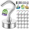 Mukfirm 40 Pack Magnetic Hooks for 2026 Cruise Cabins Beach Vacation 30lbs Heavy Duty Magnet with Hook Metal Magnetic Hooks for Kitchen Fridge Grills Hanging Magnet Hooks for Classroom Locker Utensil