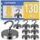 Grtard 130LBS Magnetic Hooks 8 Pack Strong Magnetic Hooks for Cruise Cabins Magnet Hooks Heavy Duty for Fridge Magnets with Hook for Hanging Grill Garage Cruise Ship Essentials Black