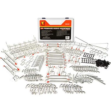 Wellmax 188Piece Pegboard Hooks Accessories Heavy Duty Peg Board Organizer for Garage Workshop Kitchen Crafts Fits 14 18 Inch Peg Holes Pegboard Storage Kit