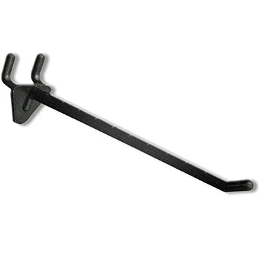 Azar Displays 800076BLK 6Inch Plastic Hook Black 50 Pack