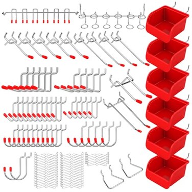 SEDY Ultimate 121Piece Pegboard Hooks Set Pegboard Accessories with Metal Hooks Durable Peg Board Organizer Accessories Pegboard Bins Peg Board Tool Utility Hooks