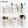 Kuhome 6 Set Pegboard Hooks with Cups Ring Style Bins with Rings Pegboard Cup Holder Accessories for Organizing Storage Transparent
