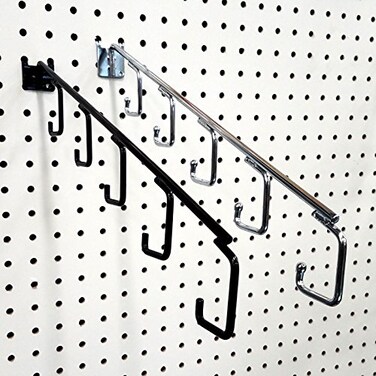 STORE FIXTURES DIRECT 16 L Pegboard 5 Hook Waterfall Faceout Hook Chrome 2 Pack