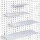 Funrous 4 Pack Pegboard Shelves Wall Organizer Peg Board Shelf Brackets Steel Tray Pegboard Accessories Organizing Tools for Craft Room Home Garage Nursery Workbench KitchenMixed SizesSilver