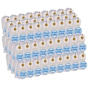 LeaGerous 200 Pcs Magnetic Peg Hook Stop Lock 6mm Display Hook Magnet Security Locks Compatible with 4559mm pegboard for Retail Store and Shopping Center White