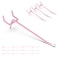 HUHOLE 50Pack Pink Pegboard Hooks 4 Inch Decorative Metal Peg Board Hangers with Rubber Safety Tips Fits 18 14 Boards Heavy Duty Organizer for Craft Room Nursery Garage Retail Display