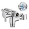 PDPBath Solid Brass 3 Way Shower Arm Diverter Valve with Handheld Holder for Dual Shower Heads with G12 Universal Connection Chrome
