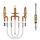 Moen TwoHandle Roman Tub Faucet Adjustable Valve with Shower Diverter 12Inch CPVC PEX Connection 9793
