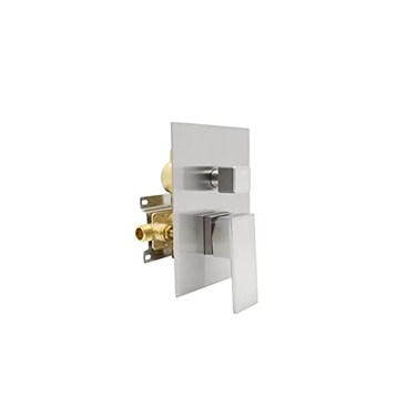 Drettyer 2 Way Outlet Function Solid Brass Shower Diverter Valve Mixer RoughIn Shower Handle Valve Kit Replacement in Brushed Nickel