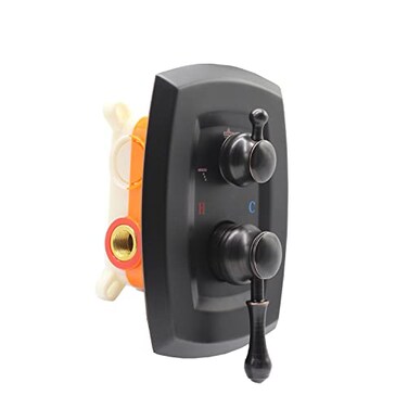 Drettyer Oil Rubbed Bronze Antique Threefunction Concealed Copper 3 Way Outlet Shower Diverter Valve Faucet Mixer Roughin Valve Trim Kit