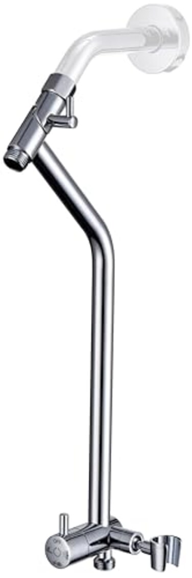G-Promise GPromise All Metal Shower Diverter with Low Holder Extended 135 Inch 3Way Diverter Valve with Pause Mode for Handheld and Fixed Shower Heads 4Setting Universal Replacement Part Chrome