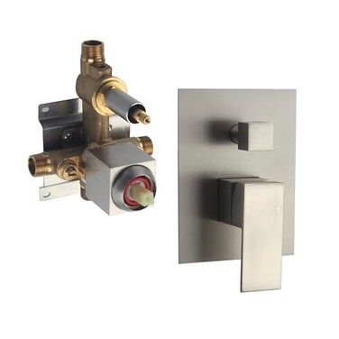 BANGPU 2 Way Shower Valve Dual Function Pressure Balance Valves Wall Mounted Shower Diverter Valves Brass Shower Handle Valve with External Threads Brushed Nickel