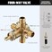 BAYDOW 2510 Shower Valve Compatible with Moen PosiTemp Valve12 Inch Connection4Port Male Threaded Brass