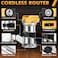 bellaDimora Cordless Trim Router Compatible with DeWalt 20V MAX Battery 800W Brushless Motor 30000RPM 6Speed with Edge Guide Dust Hood 6 Router BitsNo Battery