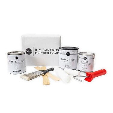 Giani Quartz Easy Epoxy Small Project Countertop Paint Kit White Glass