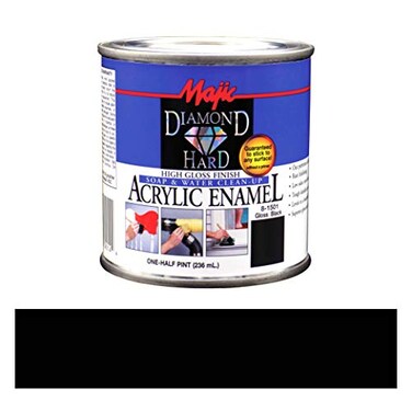 Majic Paints 815012 Diamond Hard Acrylic Enamel High Gloss Paint 1 Quart Gloss Black 32 oz 1Quart